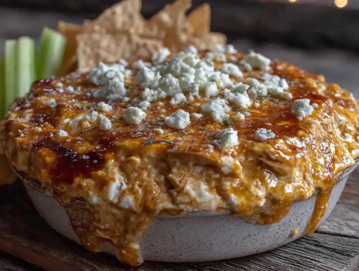 buffalo chicken dip with blue cheese preparation steps
