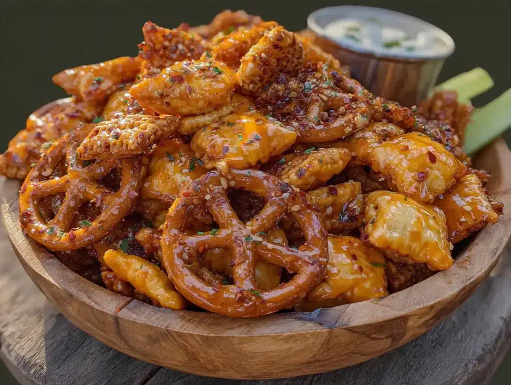 buffalo ranch chex mix - featured image