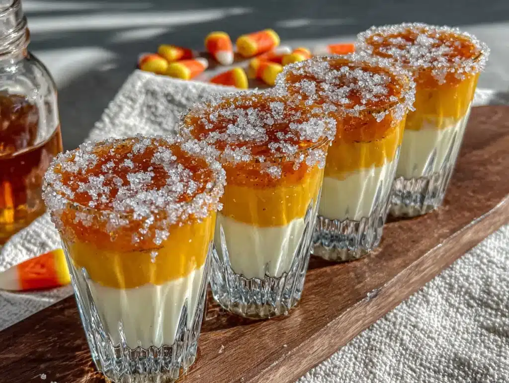 candy corn jello shots - featured image