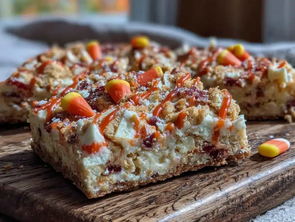 candy corn white chocolate cookie bark - featured image