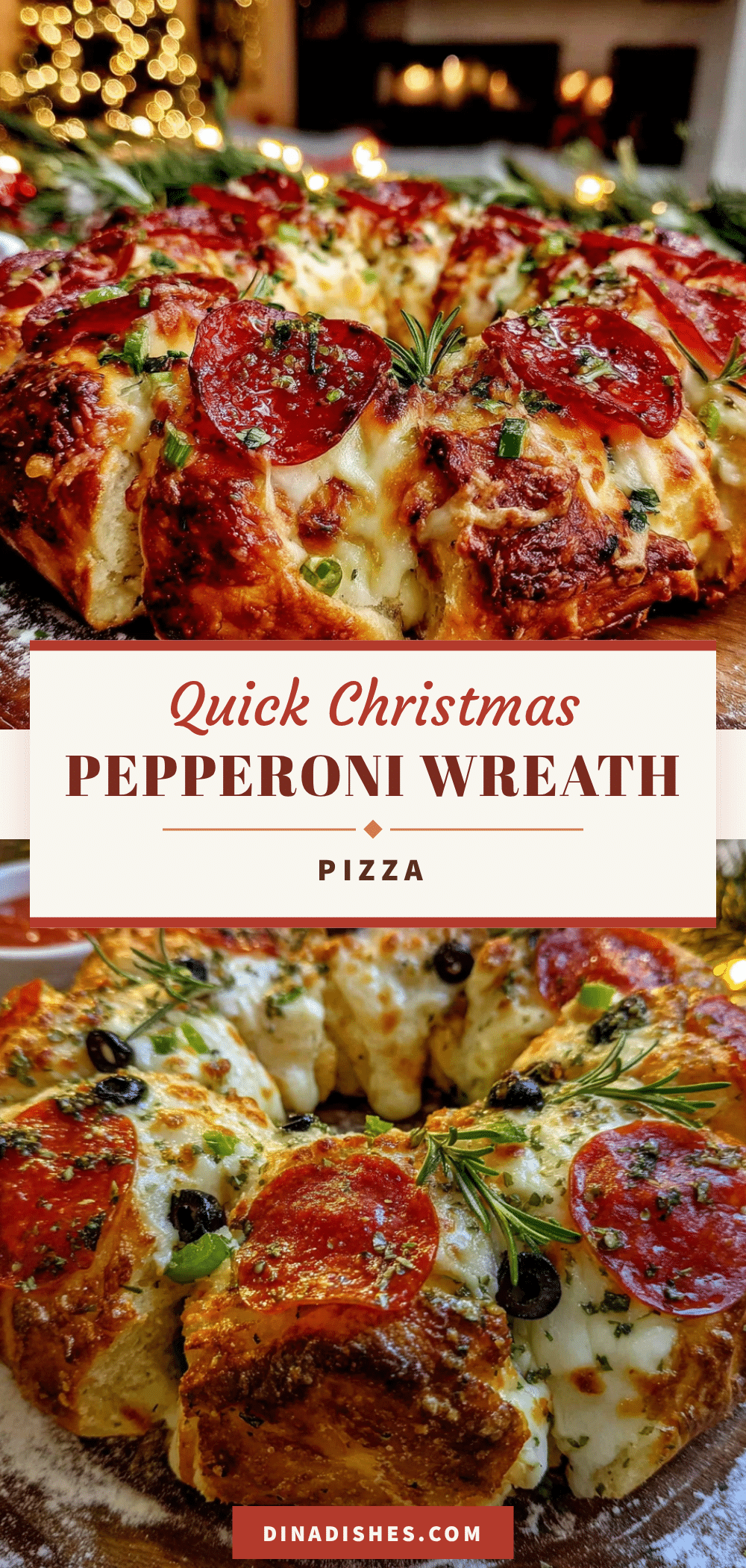 Christmas Pepperoni Wreath Pizza recipe