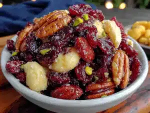 christmas snack mix with cranberries - featured image