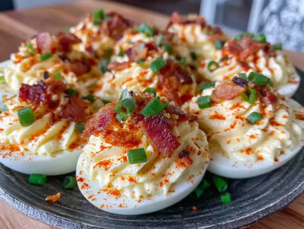 Classic Loaded Deviled Eggs with Crispy Bacon - featured image