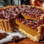 classic pumpkin pie with salted pecan crust - featured image