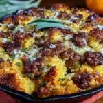 cornbread stuffing with sausage and sage - featured image