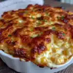 cozy cheesy corn casserole - featured image