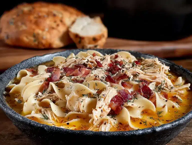 cozy grandmas chicken noodle soup with homemade noodles - featured image