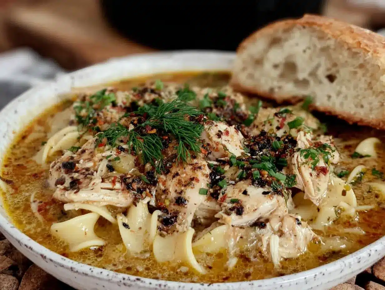 cozy grandmas chicken noodle soup with homemade noodles preparation steps