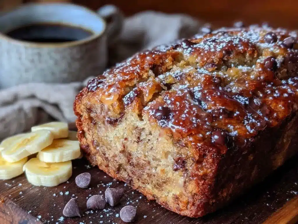 cozy one-bowl banana bread with chocolate chips - featured image