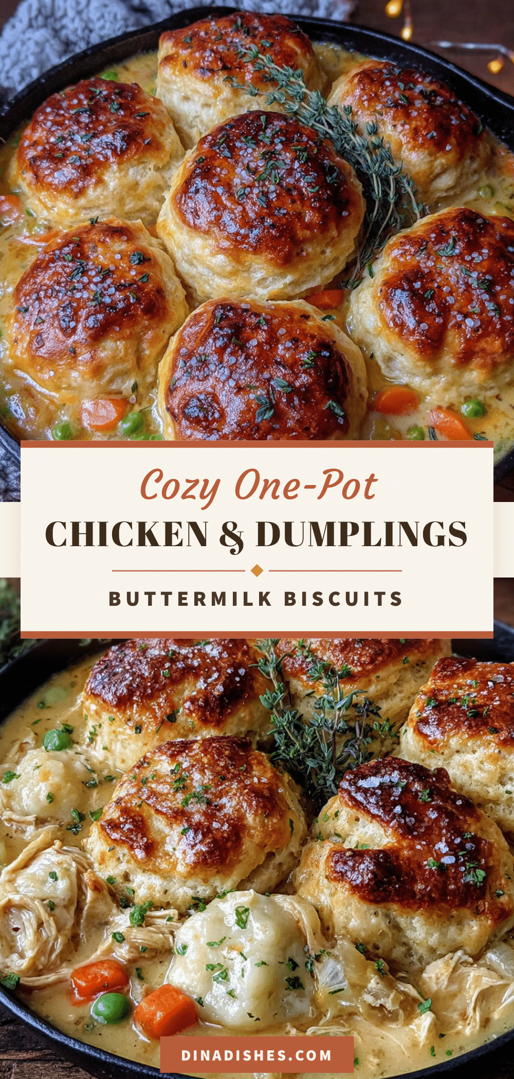 Cozy one-pot chicken & dumplings with buttermilk biscuits recipe