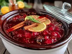 cozy slow cooker wassail with cinnamon sticks - featured image