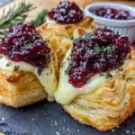 cranberry baked brie bites - featured image