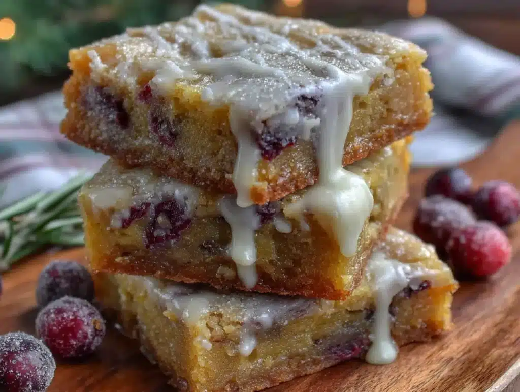 cranberry bliss bar blondies - featured image