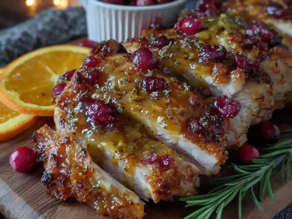 cranberry orange glazed turkey breast - featured image