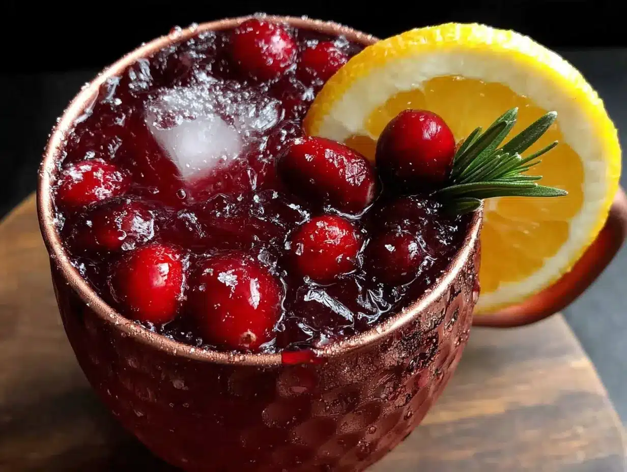 cranberry orange moscow mule mocktail preparation steps