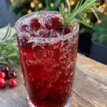 cranberry rosemary christmas cocktail - featured image