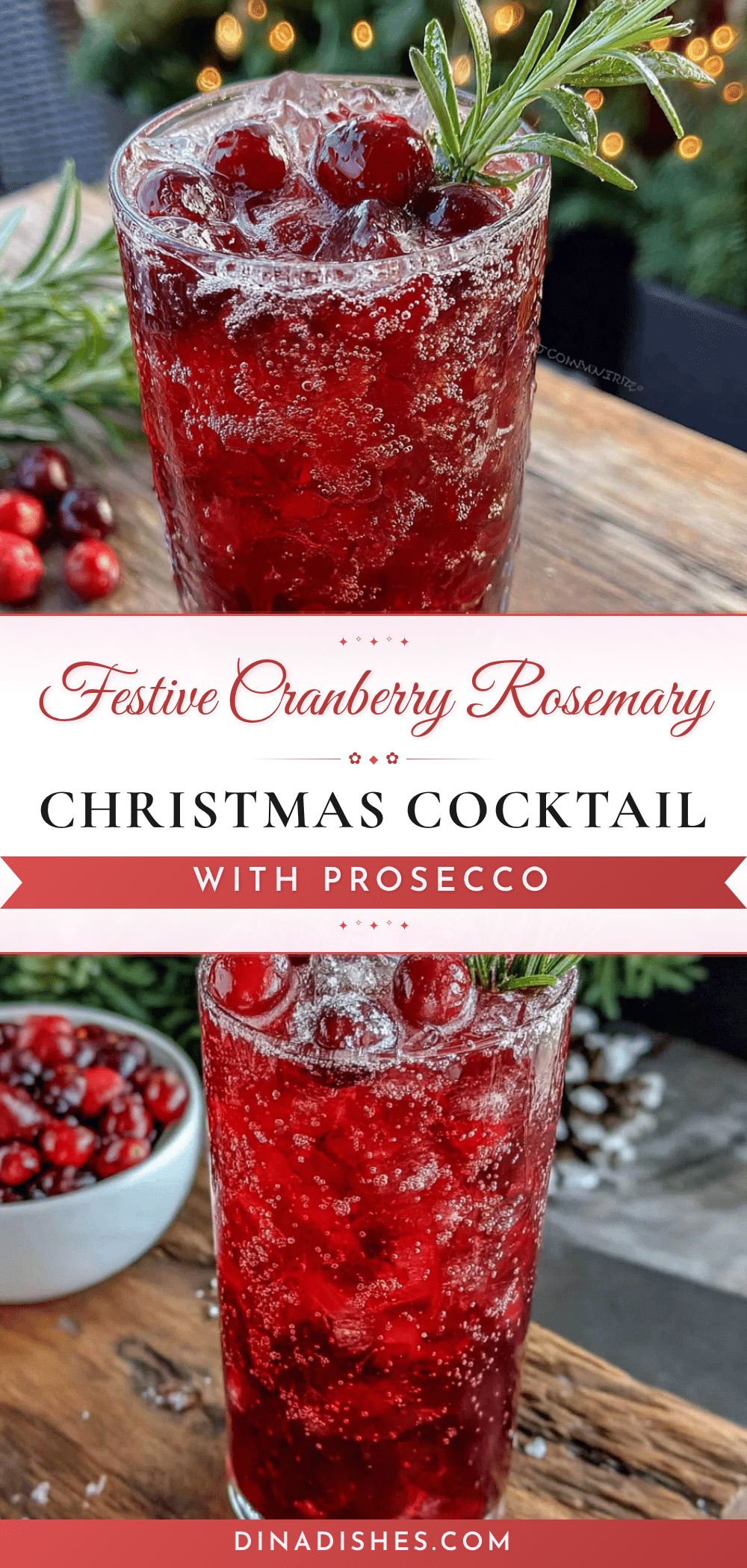 cranberry rosemary christmas cocktail recipe