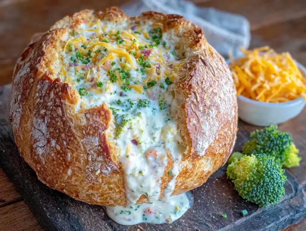 creamy crockpot broccoli cheddar soup - featured image
