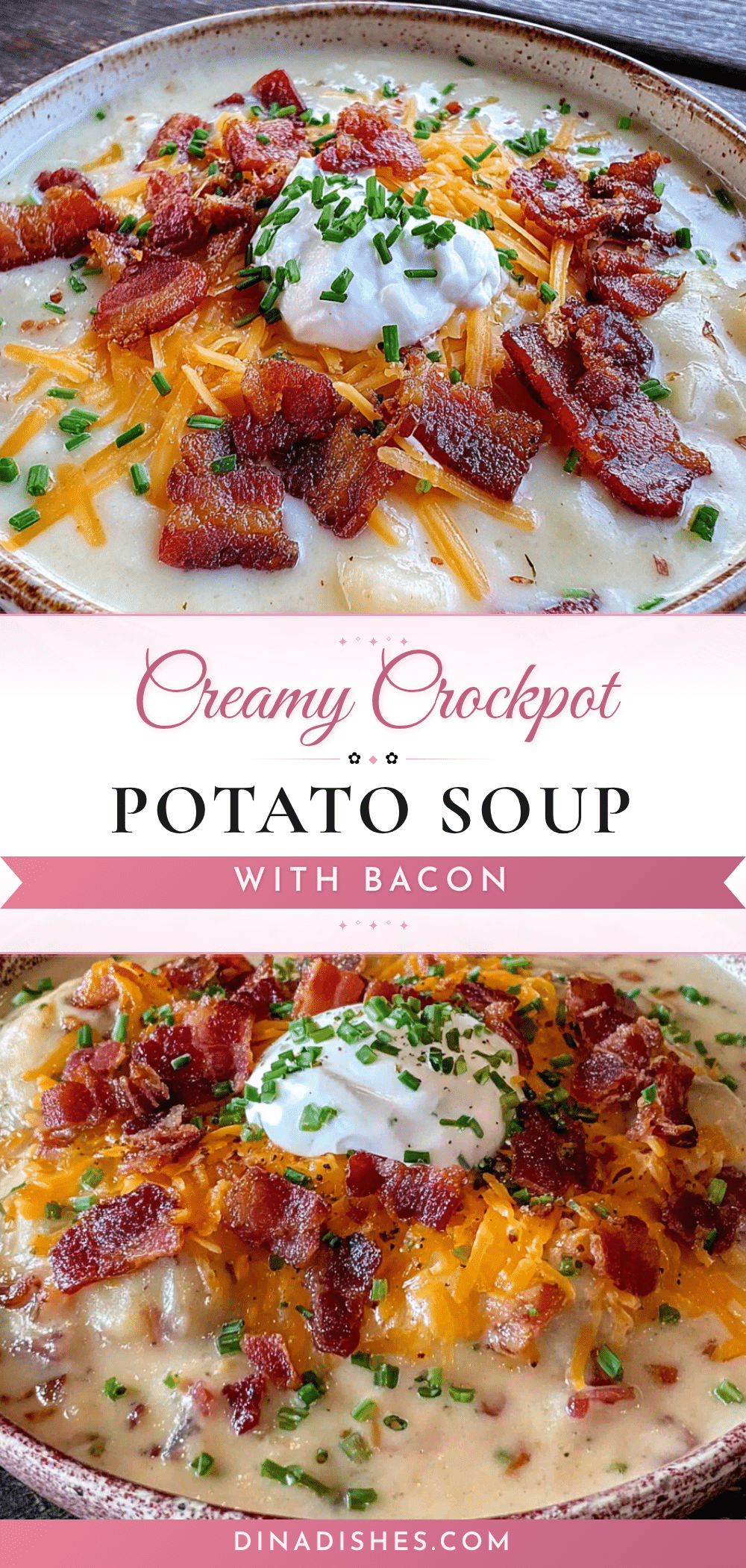 creamy crockpot potato soup with bacon recipe