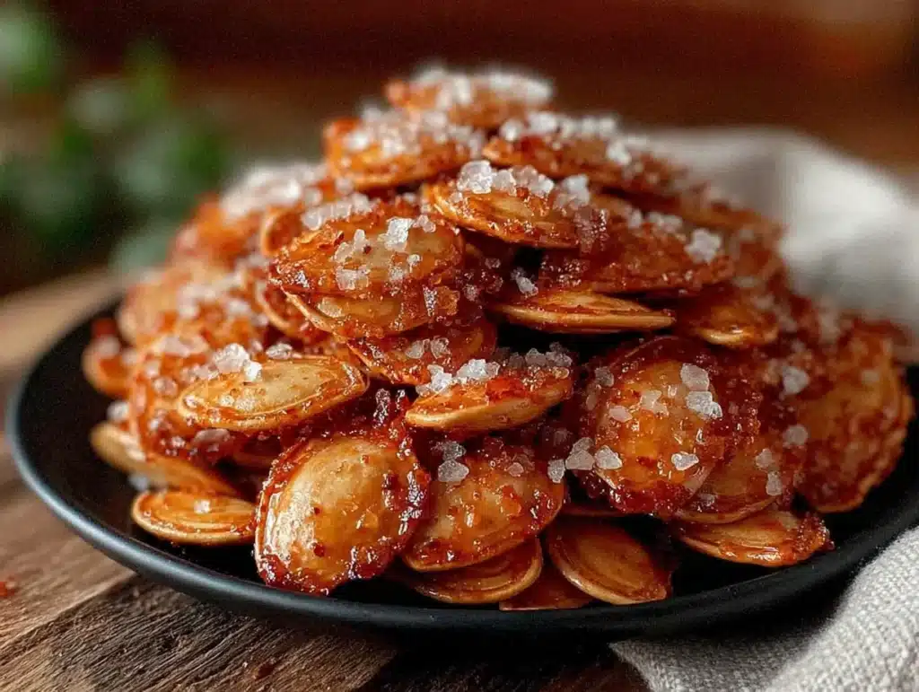 crispy smoky sea salt pumpkin seeds - featured image