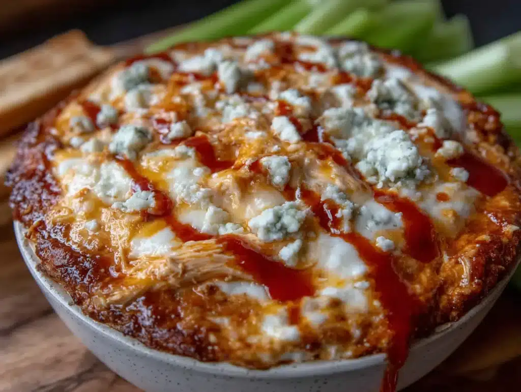 crockpot buffalo chicken dip with blue cheese - featured image