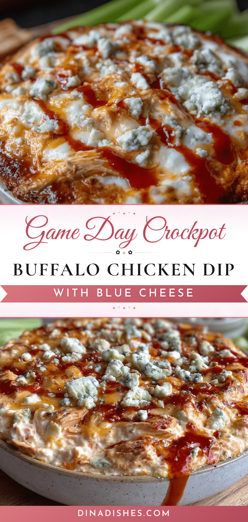 crockpot buffalo chicken dip with blue cheese recipe