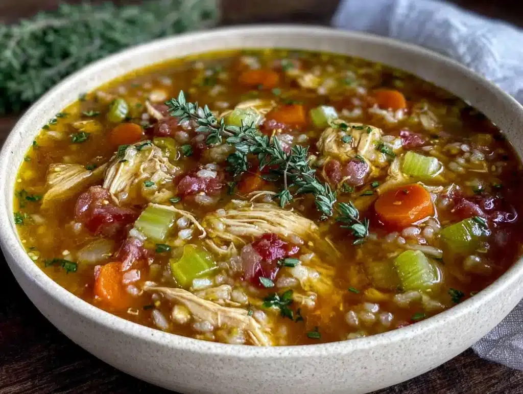 crockpot chicken and rice soup - featured image