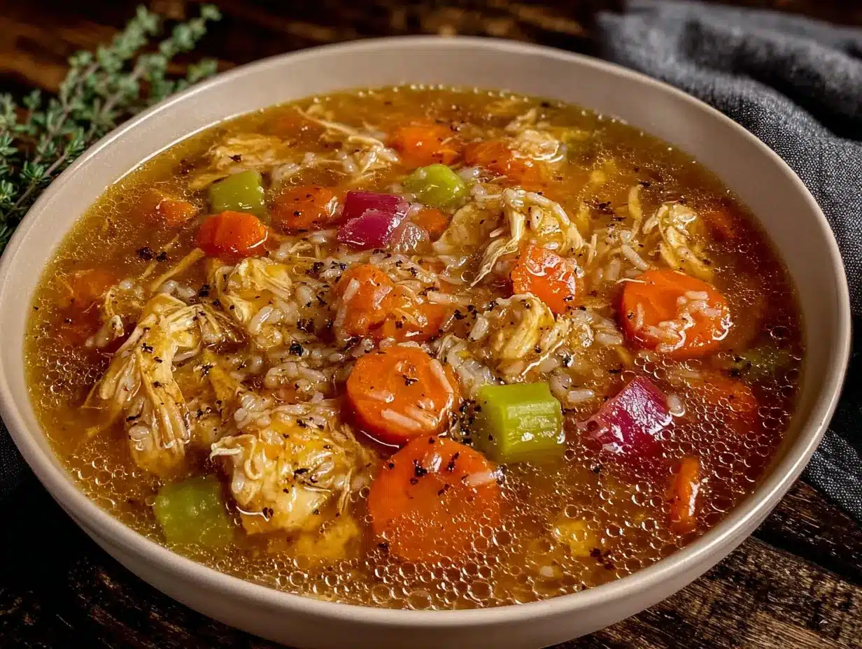 crockpot chicken and rice soup preparation steps