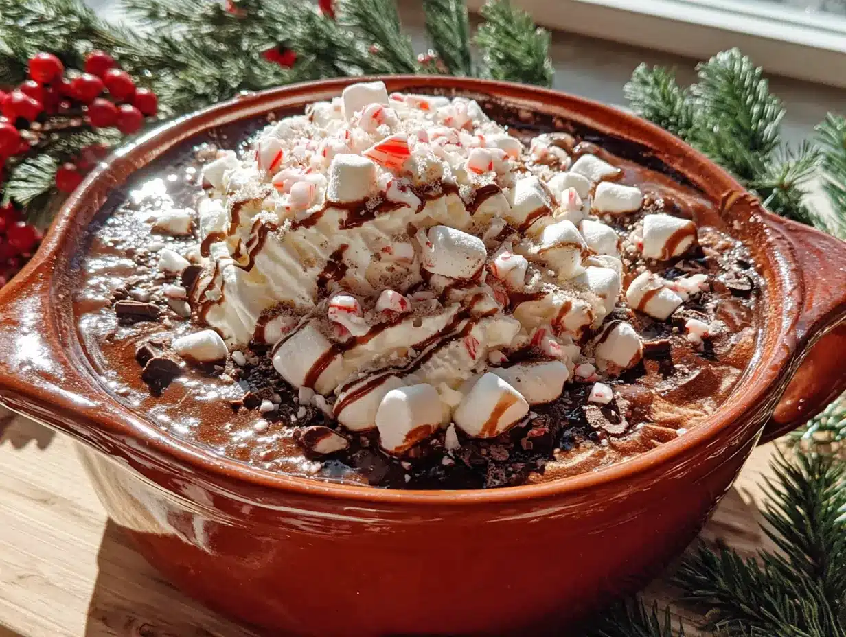 crockpot christmas hot chocolate bar preparation steps
