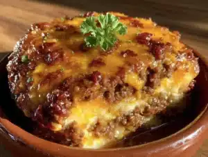 crockpot ground beef and potato casserole - featured image