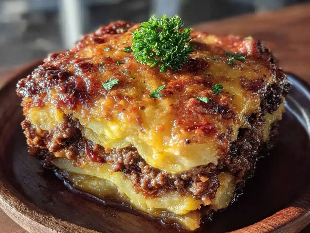 crockpot ground beef and potato casserole preparation steps