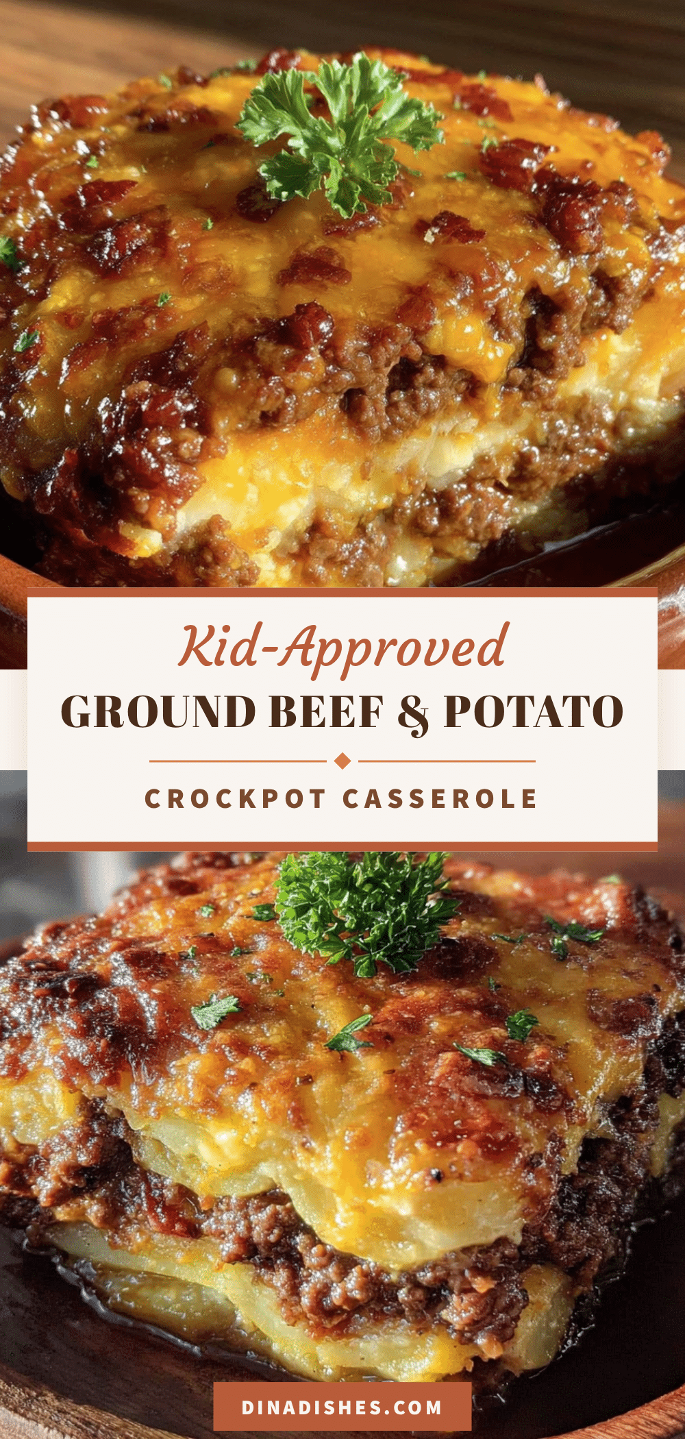 crockpot ground beef and potato casserole recipe