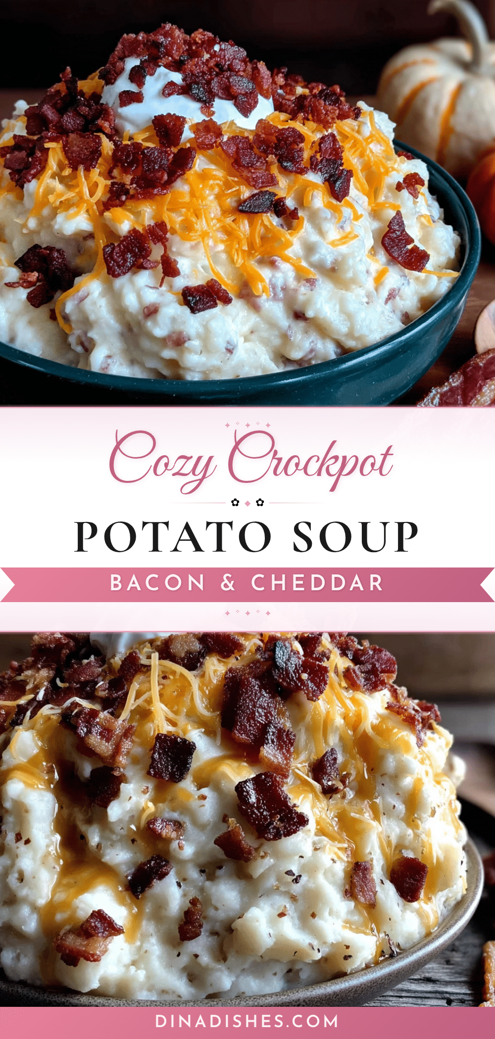 crockpot potato soup with bacon and cheddar recipe