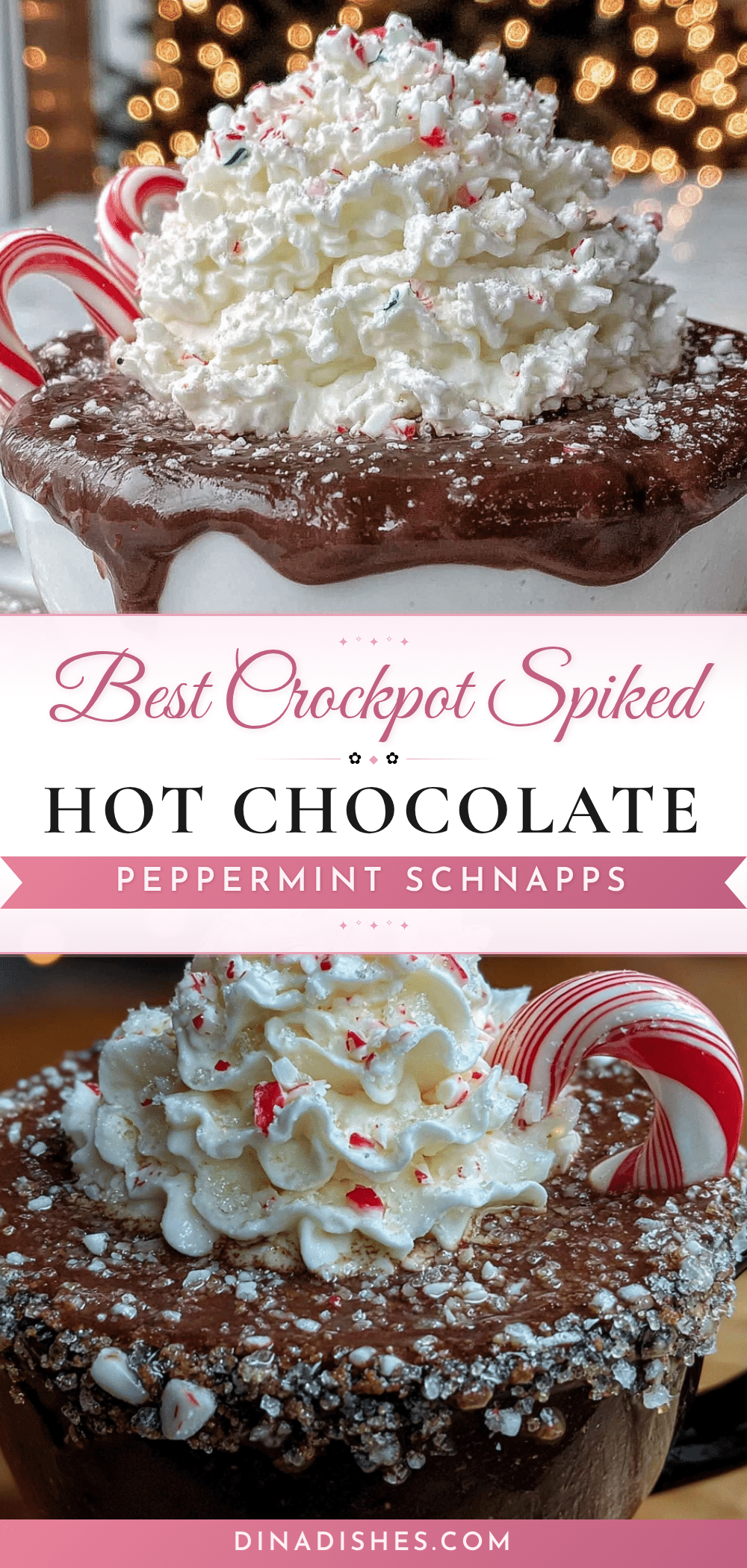 crockpot spiked hot chocolate with peppermint schnapps recipe