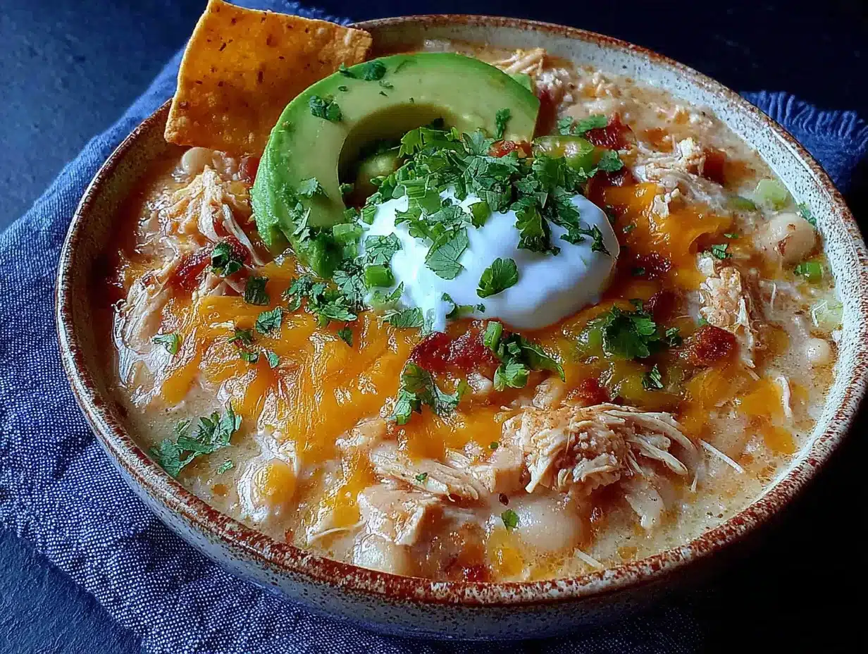 crockpot white chicken chili with roasted poblano preparation steps