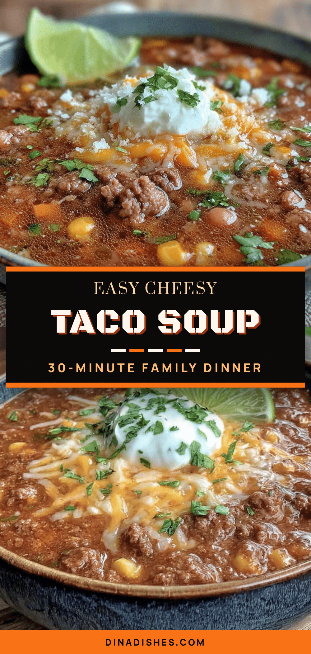 easy 30-minute cheesy taco soup recipe