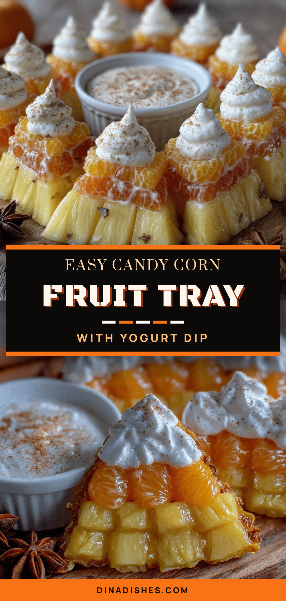 easy candy corn fruit tray recipe