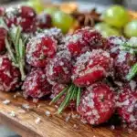 easy homemade sugared cranberry garland - featured image