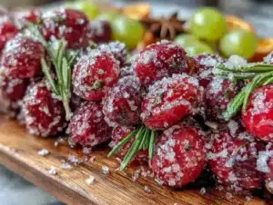 easy homemade sugared cranberry garland - featured image