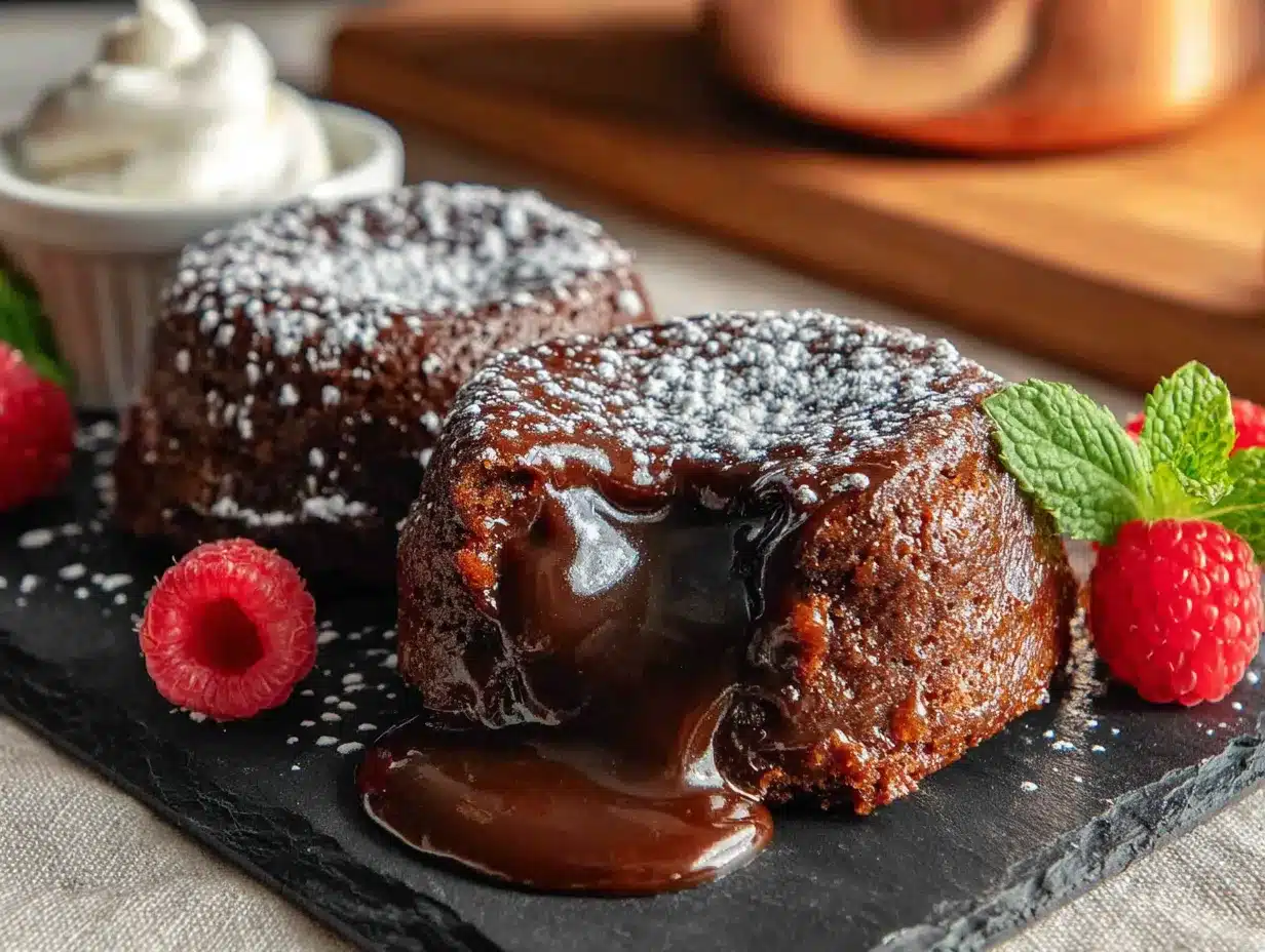 easy molten lava cakes for two preparation steps