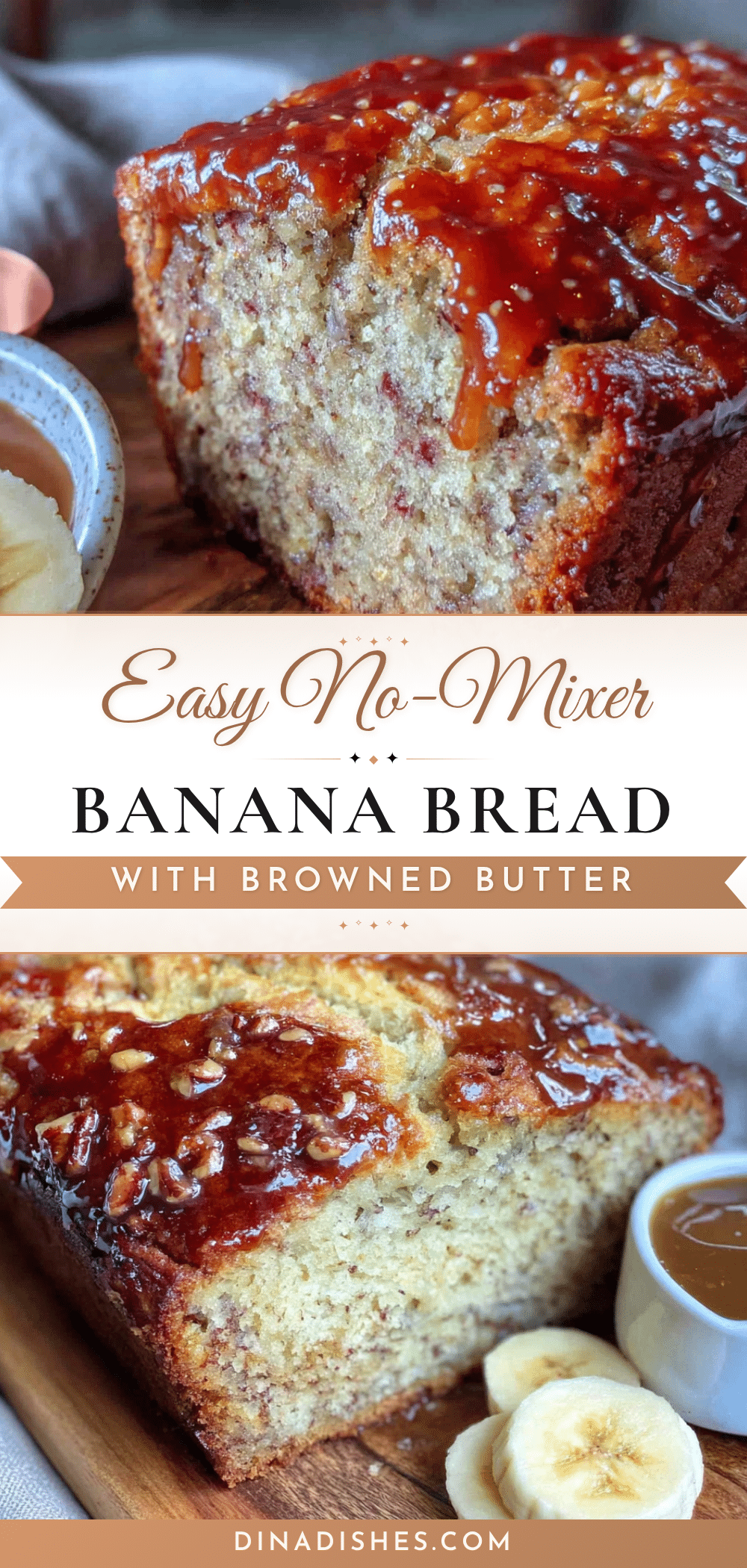 easy no-mixer banana bread with browned butter recipe