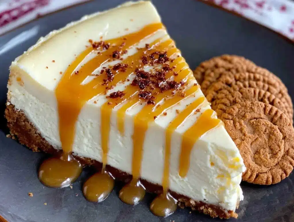 eggnog cheesecake with gingersnap crust - featured image