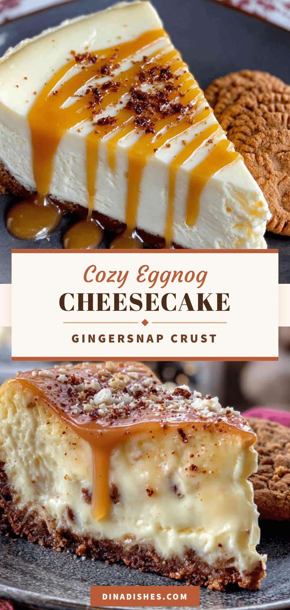eggnog cheesecake with gingersnap crust recipe