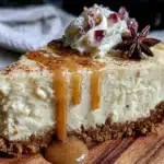 egnog cheesecake with gingerbread crust - featured image