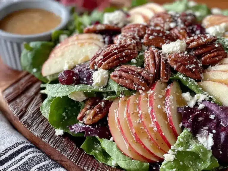 fall harvest salad with apples and pecans - featured image