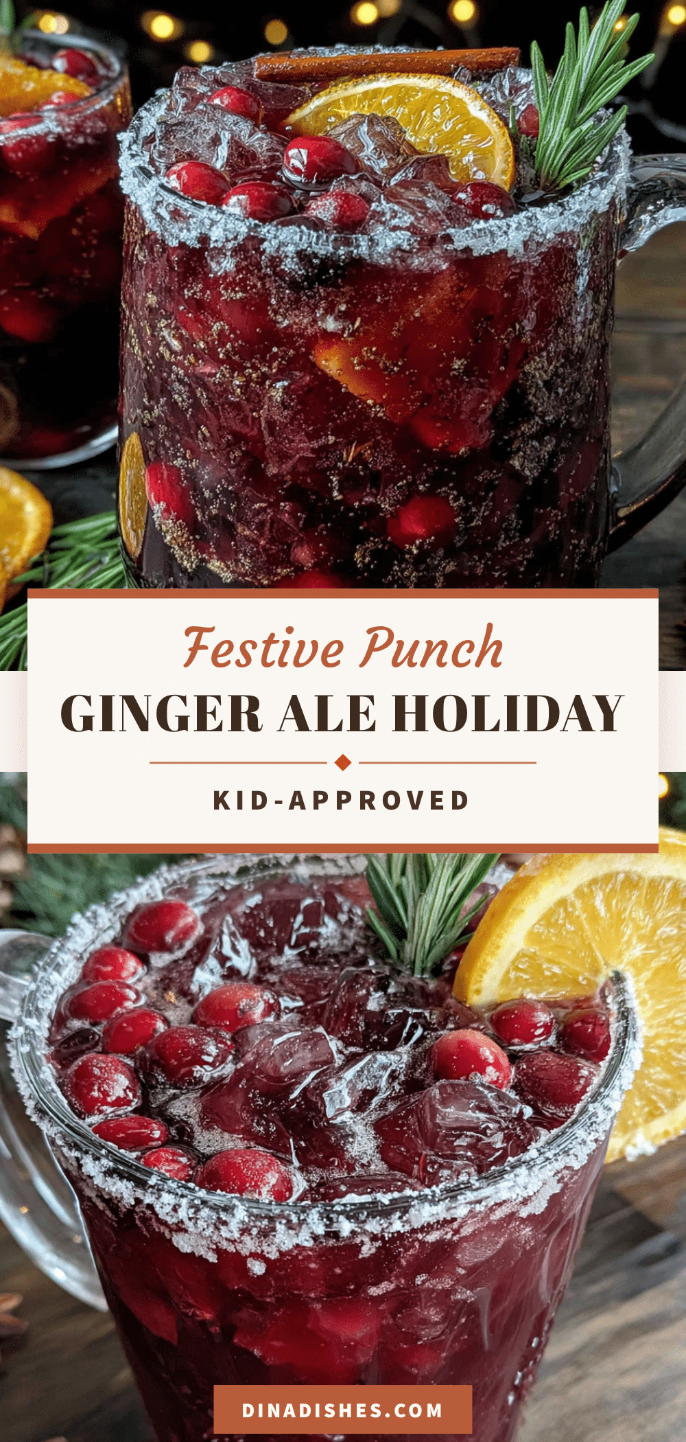 festive non-alcoholic holiday punch with ginger ale recipe