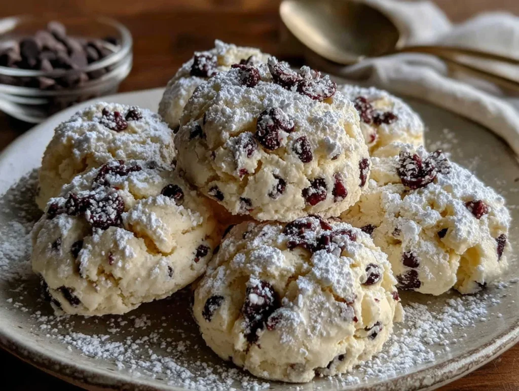 forgotten meringue cookies with chocolate chips - featured image