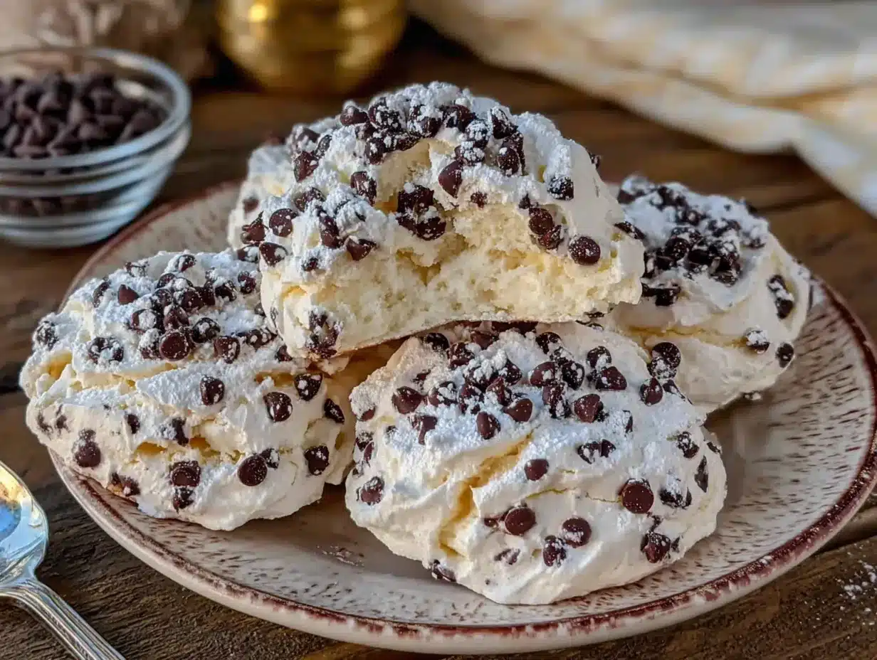 forgotten meringue cookies with chocolate chips preparation steps