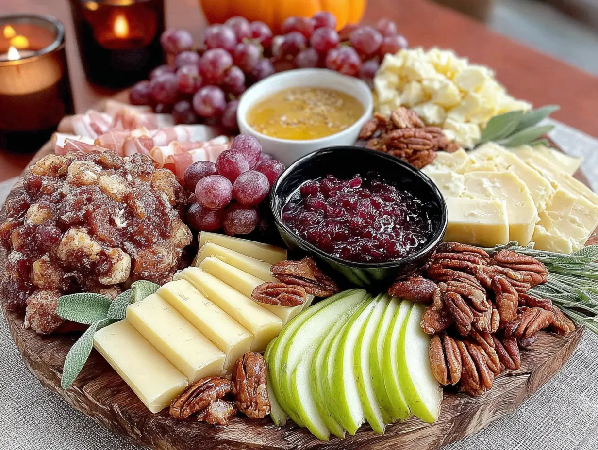 Friendsgiving Charcuterie Board with Fall Fruit preparation steps