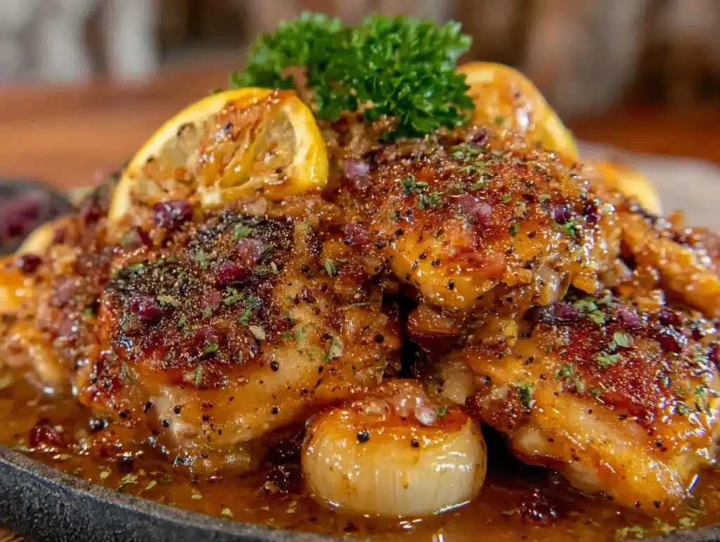 garlic butter chicken thighs - featured image
